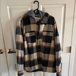 Levi's Men's Plaid Hooded Fleece Lined Shirt Jacket - Size Men’s Large